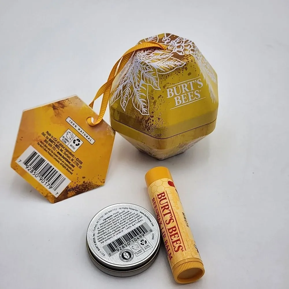 Burts Bees Lip Balm And Hand Salve  Ornament  Gift‎ Set  New